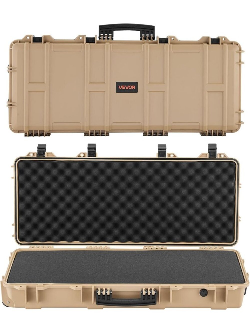 VEVOR Rifle Case, Rifle Hard Case with 4 Layers Fully-protective Foams, Lockable